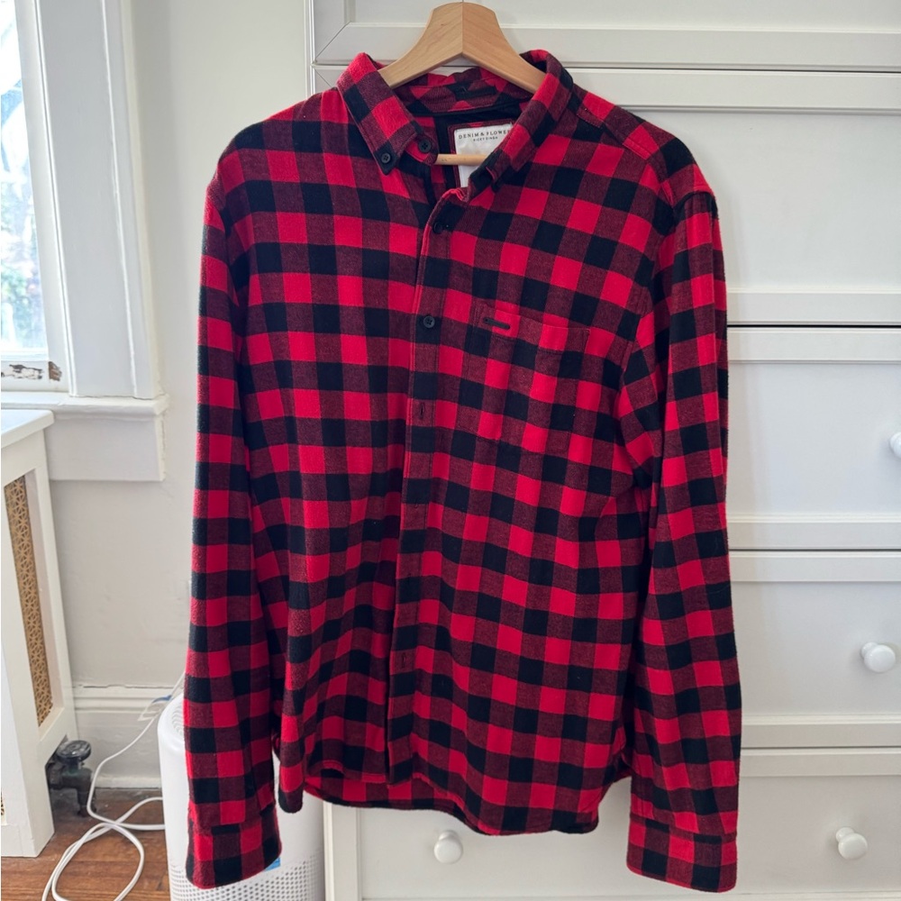 Red and Black Plaid Men's Shirt
